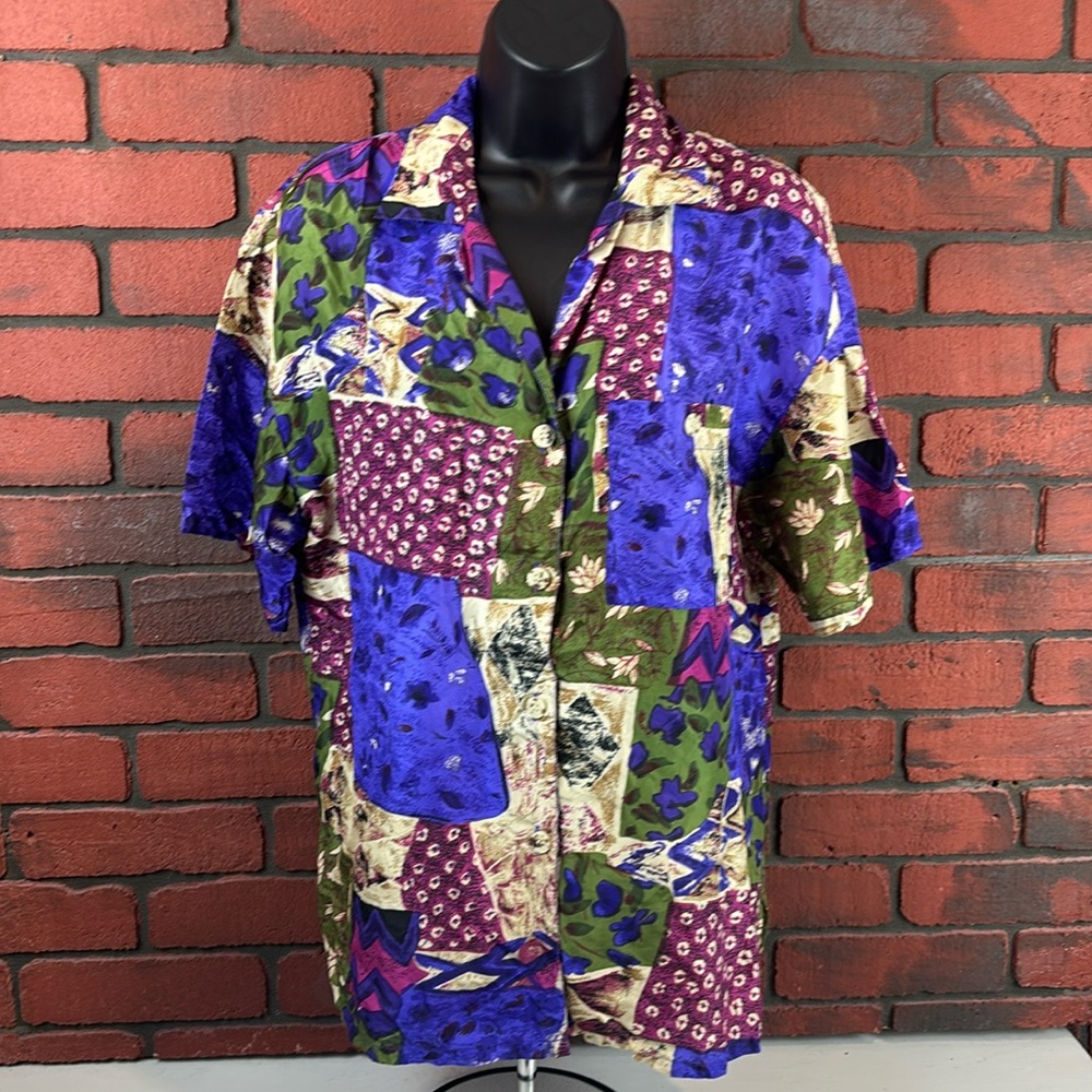 Options Melrose Shirt Womans Small‎ Vintage Silk